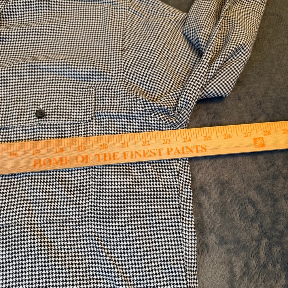 Polo Golf Ralph Lauren Benford Shirt Mens Medium Black White Houndstooth Vintage - Picture 8 of 11